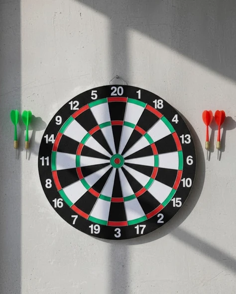 Ev ve Oyun Alanları İçin Dart Tahtası 12 İnç 4 Dart Oku Dahil ürün görseli 1