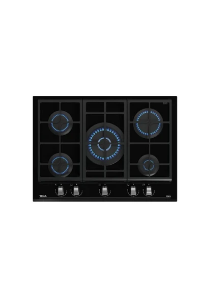 Teka GZC 75330 BK EXACTFLAME 5 GÖZLÜ SİYAH 70 CM ANKASTRE GAZLI OCAK ürün görseli 1