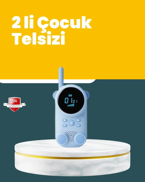 LCD Ekranlı Çocuk Telsizi - İki Yönlü Ses, 1-3 km Çekim Mesafesi ürün görseli 1