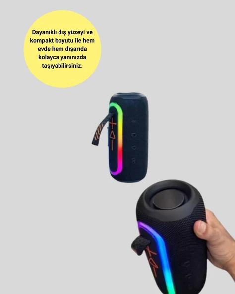 Taşınabilir Şarjlı Bluetooth Hoparlör Güçlü Bas - Resim 4