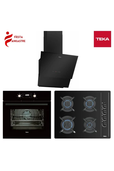 Teka CHEF 7 SİYAH ANKASTRE SET ( HAK 627 BK FIRIN + GBC 64002 BK OCAK + TVT 60.1 BK DAVLUMBAZ ) ürün görseli 1