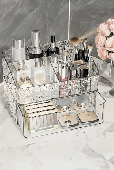 Bayev Foxy 2'Li Set Çekmece Ve Stand Makyaj Organizeri - Kozmetik Ofis Banyo Krem Düzenleyici Organizer ürün görseli 1