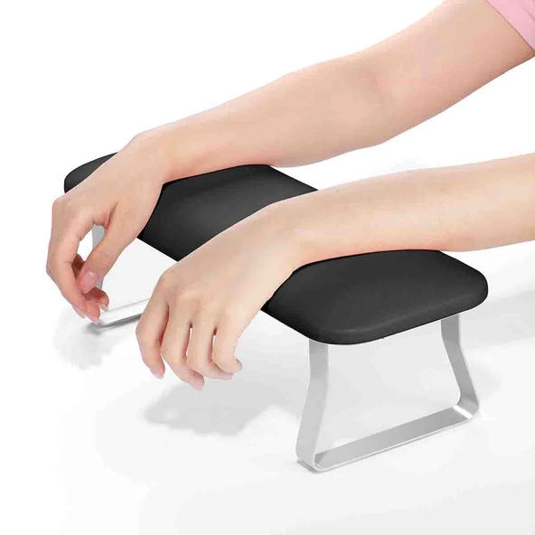 Düz Metal Ayaklı Ergonomik Manikür Sehpası Siyah Manikür Kol Desteği H9W ürün görseli 1