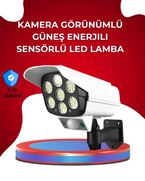 Uzaktan Kumandalı Güneş Enerjili LED Güvenlik Lambası Kamera Tipi Hareket Sensörlü ürün görseli 1