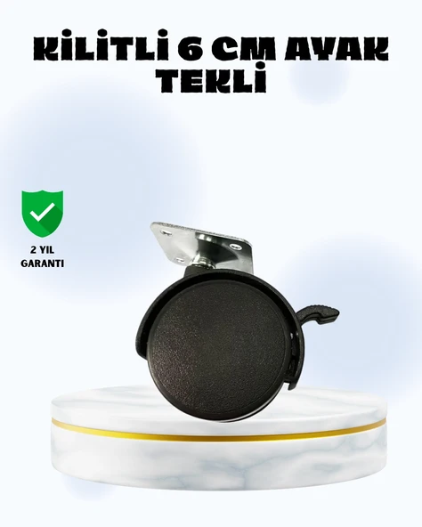 6 cm Kilitli Tekerlek Ayak Tek Adet ürün görseli 1