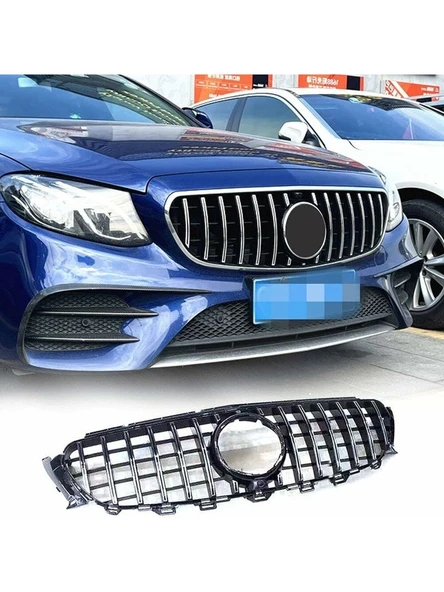 Mercedes E-Class W213 E63 Ön Panjur Siyah Krom GTR Model 2016-2020 Arası Uyumlu ürün görseli 1