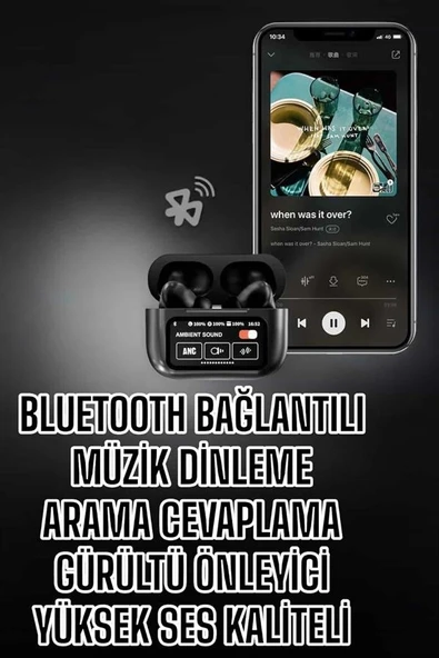 Yeni Nesil Bluetooth Kulaklık Ekranlı Yüksek Ses Kaliteli Uzun Şarj Süreli ürün görseli 1