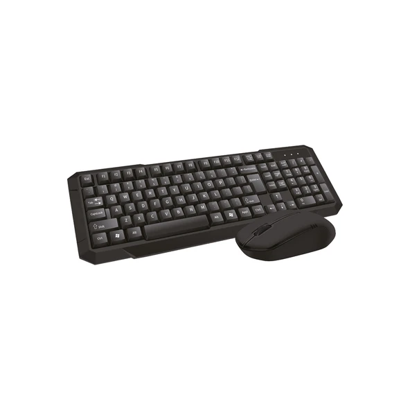 Kablosuz Klavye Mouse Seti 2.4GHz Wireless Combo Q Klavye Siyah ürün görseli 1