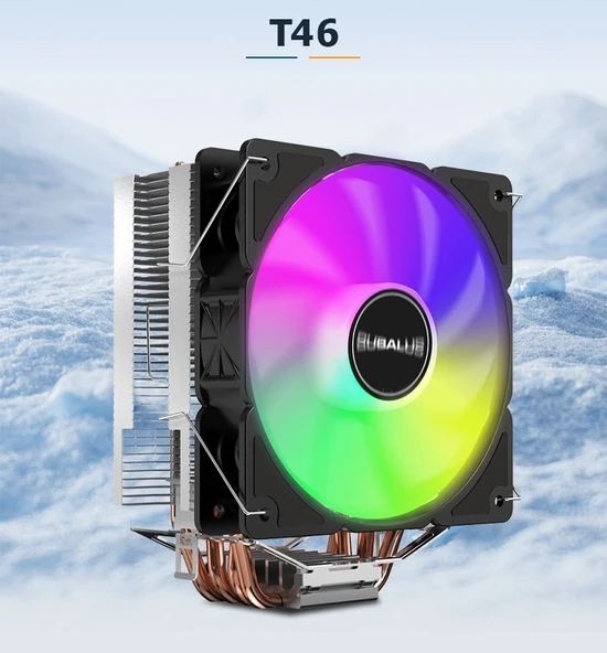 BUBALUS Intel-Amd  Siyah 120mm 140W Kule Tipi İşlemci Soğutucu B-T46 ürün görseli 1