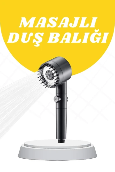 Duş Başlığı Yüksek Basınçlı Masaj Taraklı 3 Kademeli ürün görseli 1