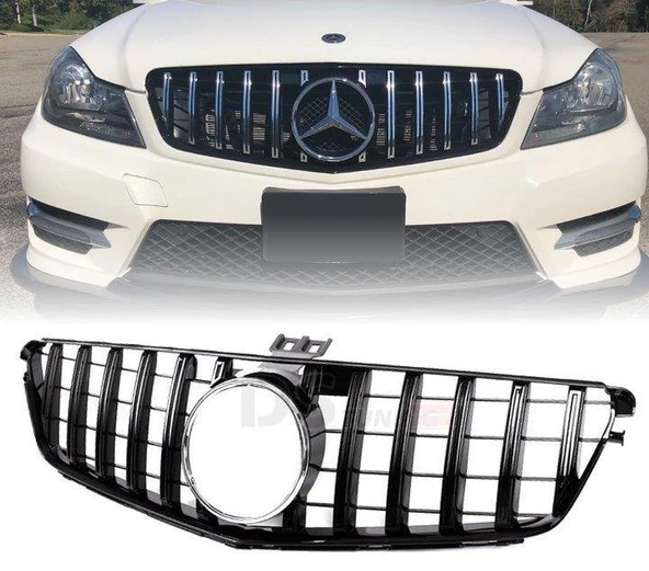 Mercedes W205 C63 Gt Amg Ön Panjur Izgara Seti Siyah Gri 2015 - 2020 Arası Uyumlu ürün görseli 1