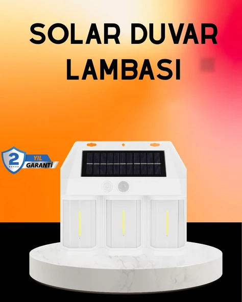 Güneş Enerjili 3 Modlu Duvar Apliği - Bahçe ve Garaj Aydınlatması ürün görseli 1