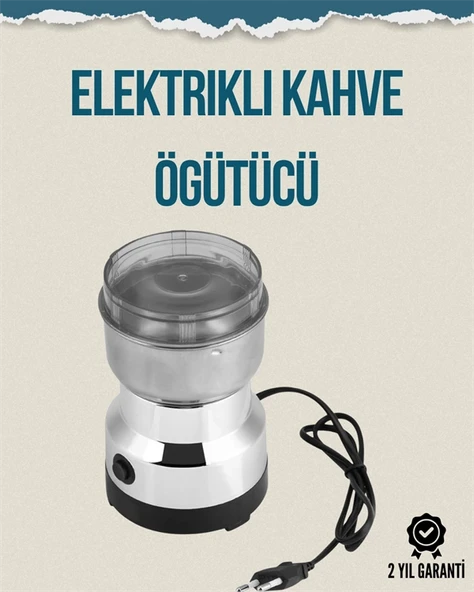 Kompakt Elektrikli Kahve ve Baharat Öğütücü | 14500 Devir, Şeffaf Kapaklı, Hediye İçin İdeal ürün görseli 1