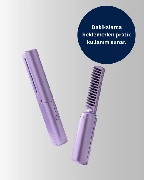 Şarjlı Saç Düzleştirici Tarak - Resim 3