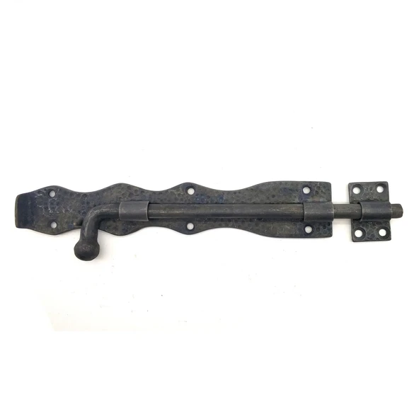 Antika Tarz Dekoratif Pirinç Dövme Kapı Sürgüsü - 25cm, Oksit ürün görseli 1