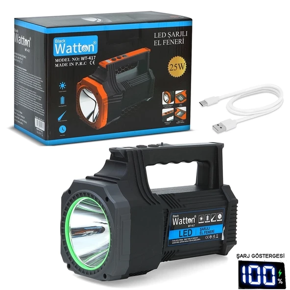Led Şarjlı El Feneri 25w  Wt-417 ürün görseli 1