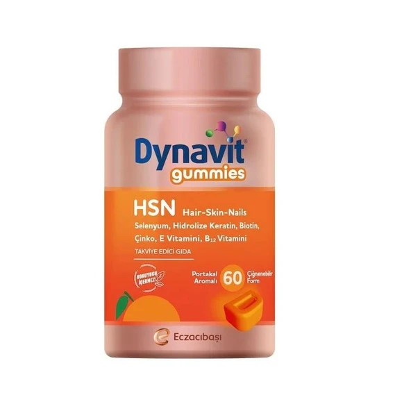 Dynavit Gummies Hair Skin Nails 60 Adet Çiğnenebilir Form ürün görseli 1