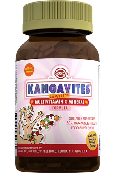 Solgar Kangavites Multivitamin & Mineral 60 Tablet - Tropıkal Meyve ürün görseli 1