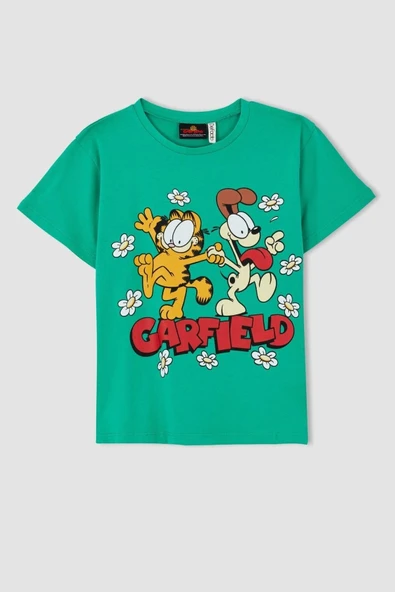 Defacto Kız Çocuk Garfield Regular Fit Kısa Kollu Tişört Y6601A622HS ürün görseli 1