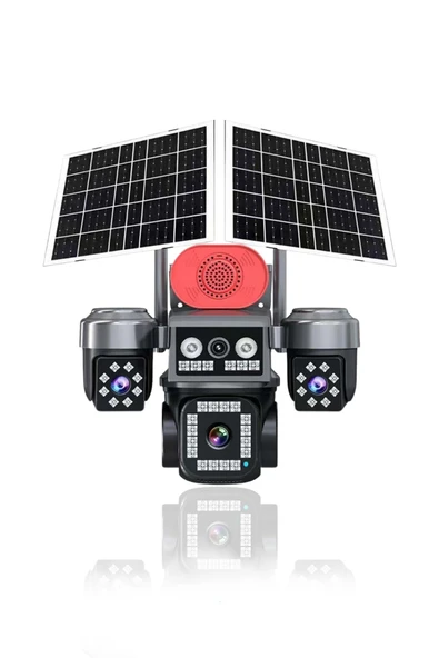 ONQAM  4 Kameralı 4G Sim Kartlı Çift Solar Panel HiEasy AOV (Sürekli Kayıt) Gece Görüş Çift Yönlü Ses ürün görseli 1