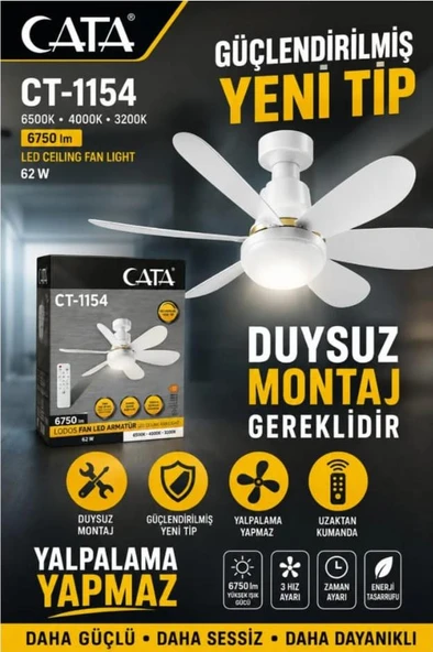 Cata Lodos CT-1154 Tavan Tipi Vantilatör ürün görseli 1