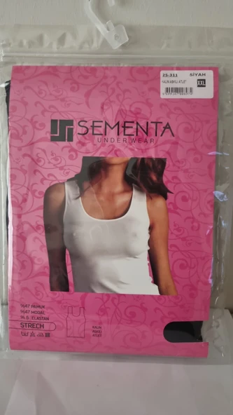 Sementa Kadın Modal Strech Kalın Askılı Atlet-Siyah -3 Adet-XXL- İkinci Bir Ten Hissini Hissedin.! ürün görseli 1