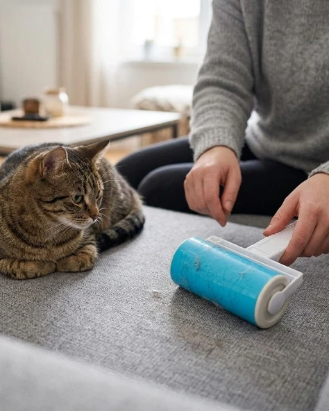 Yıkanabilir Pet Tüy Toplama Aparatı Kıyafet Koltuk Araba İçi Temizlik Rulosu ürün görseli 1