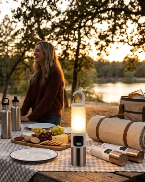 Outdoor Kamp Feneri USB Şarjlı Yüksek Parlaklık Güç Ekranlı LED Aydınlatma ürün görseli 1