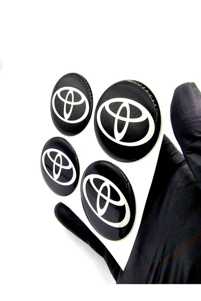 Yeni Nesil Tasarım Damla Sticker Siyah Toyota Jant Göbeği 5.5cm Uyumlu ürün görseli 1