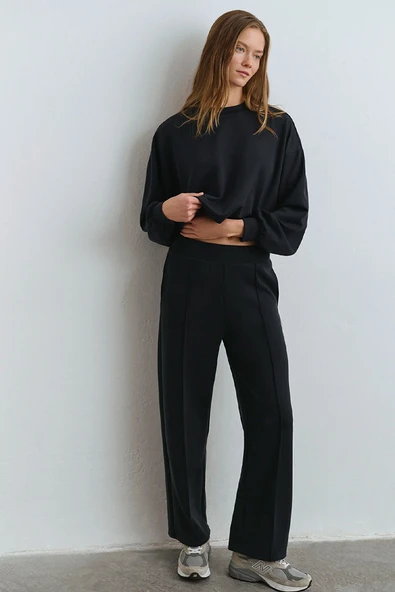 M1010634-900 MAVİ ÖRME PANTOLON - Resim 2