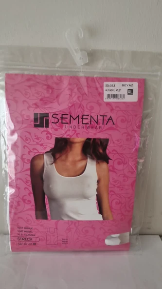 Sementa Kadın Modal Strech Kalın Askılı Atlet-Beyaz -3 Adet-XL- İkinci Bir Ten Hissini Hissedin.! ürün görseli 1
