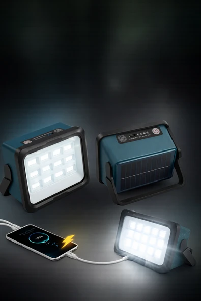 50W Solar Led Projektör 6500K Ultra Güçlü Kamp Lambası Bahçe Aydınlatması ürün görseli 1