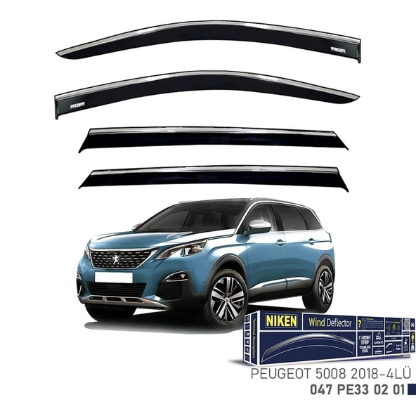 Niken Peugeot 5008 Cam Rüzgarlığı Kromlu 4'Lü 2018+ Sonrası ürün görseli 1