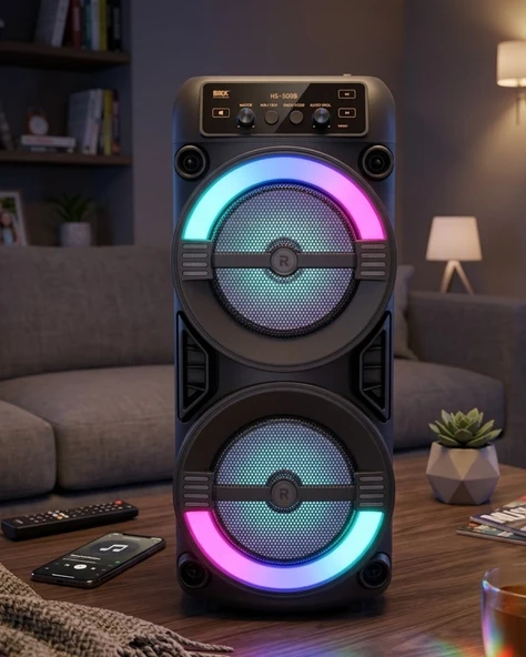 Rgb Işıklı Taşınabilir Bluetooth Hoparlör Güçlü Stereo Ses ürün görseli 1