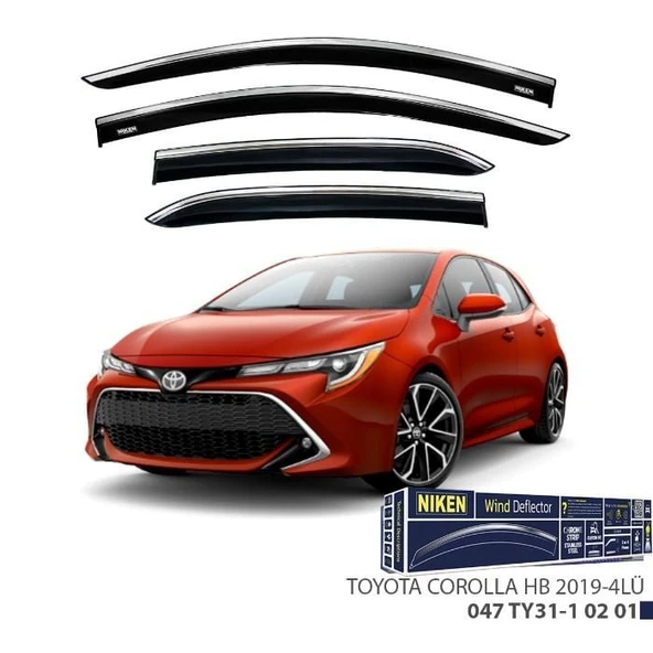 Niken Toyota Corolla HB Cam Rüzgarlığı Kromlu 2019+ Sonrası ürün görseli 1