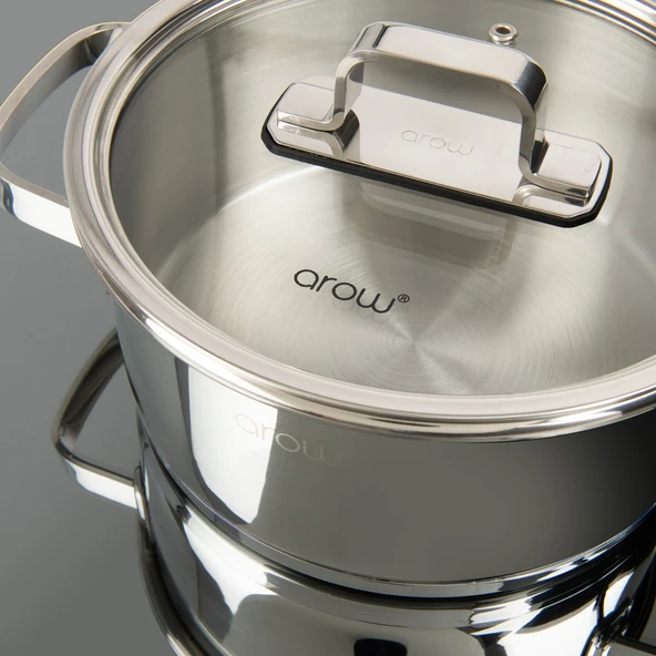 Arow Venita 8 Parça Çelik Tencere Seti - Inox ürün görseli 1