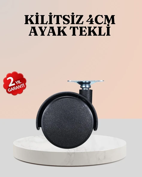 4 Cm Çap Kilitsiz Tekerlek Ayağı Tekli Hafif Mobilyalar İçin ürün görseli 1
