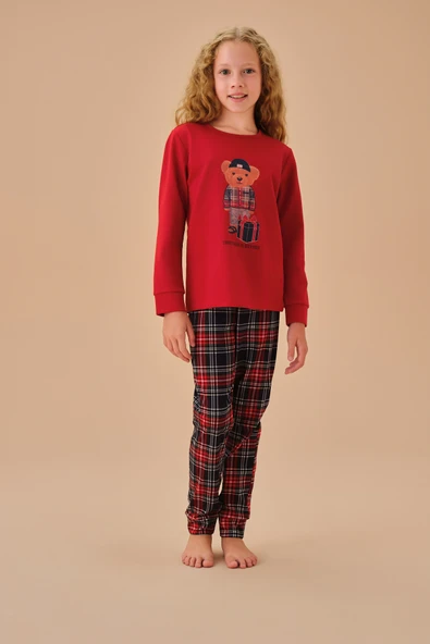 SUWEN Teddy Bear Çocuk Pijama Takımı ürün görseli 1