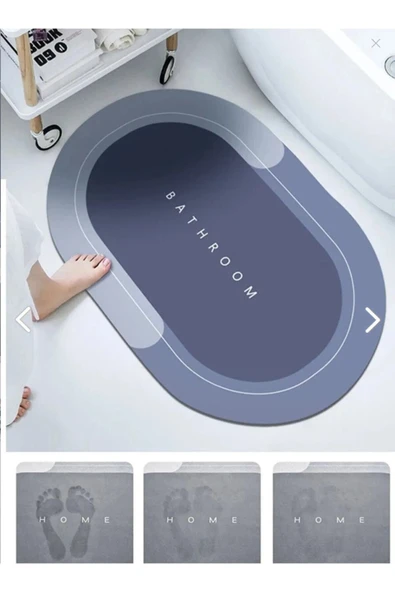 ÖZ TİCARET Sihirli Su Emici Banyo Paspası Kaymaz Tabanlı Abdest Paspası 3,5 Mm 40x60 Bnypsps ürün görseli 1