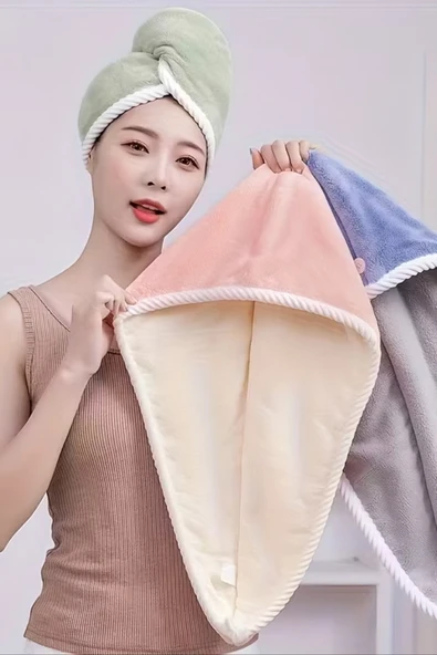 Primeaks Hızlı Kurulama Saç Havlu Bonesi – Mikrofiber Burgu Saç Bonesi ürün görseli 1