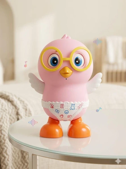 Tıfıl Toys Pilli Işıklı Müzikli Dans Eden Pembe Civciv - İnteraktif Bebek Oyuncağı ürün görseli 1
