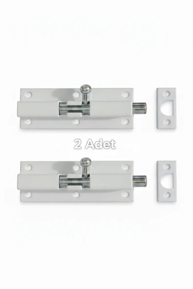 Primeaks Sürgü Kilit 40mm Beyaz – 2’li Ekonomik Paket Kapı Pencere Kilidi ürün görseli 1