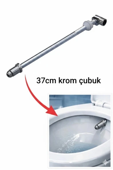 Primeaks 37 cm Krom Klozet Taharet Çubuğu – Dayanıklı & Şık Tasarım ürün görseli 1