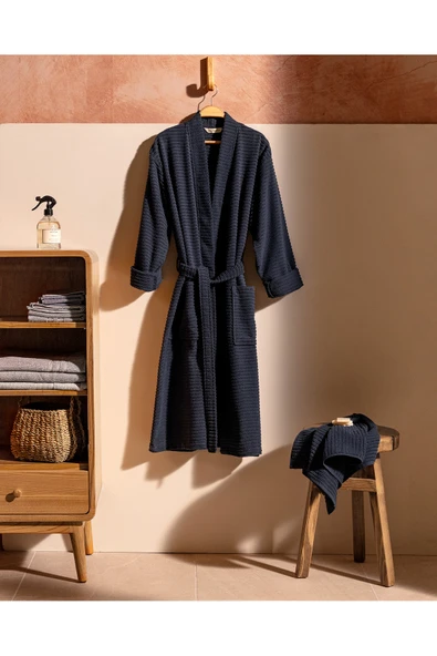 MADAME COCO Carla Kimono Unisex %100 Pamuk Bornoz Set ürün görseli 1