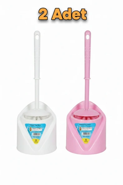 Primeaks 2'li Set Tuvalet Fırçası Takımı - Pembe & Beyaz Ekonomik Paket ürün görseli 1