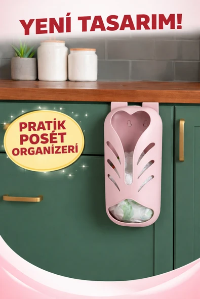 Primeaks Çok Amaçlı Poşet Organizeri – Yapışkanlı, Vidalı ve Askılı Kullanım – Mutfak & Banyo Düzenleyici ürün görseli 1