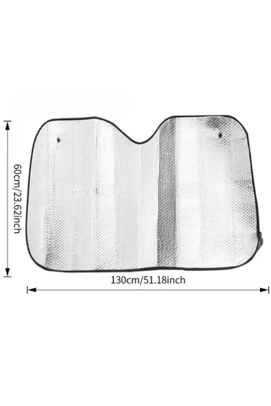Trendpazarım 130x60 cm Otomobil Ön Cam Güneşliği – Isı ve Güneş Koruyucu Reflektör Perde ürün görseli 1