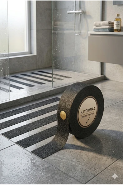 Primeaks Siyah Kaydırmaz Bant - Merdiven, Banyo, İç ve Dış Mekan - 25mm x 15 Metre ürün görseli 1