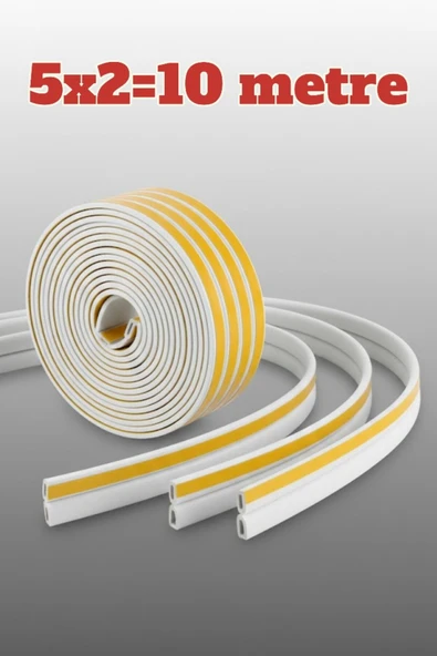 Primeaks Kapı & Pencere Sızdırmazlık Fitili 10 Metre (2x5 m) | Kendinden Yapışkanlı | Rüzgar & Ses Yalıtımı ürün görseli 1