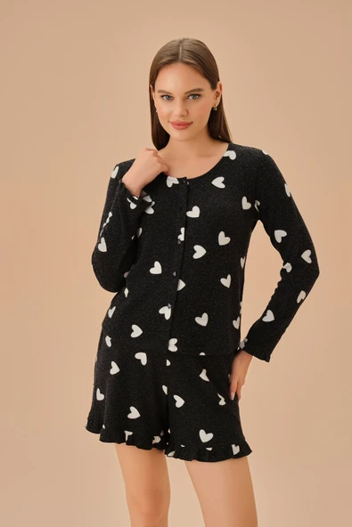 SUWEN Sweety Gömlek Yaka Şort Pijama Takımı ürün görseli 1